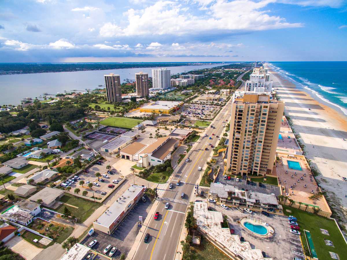Aerial view of Daytona Beach, FL