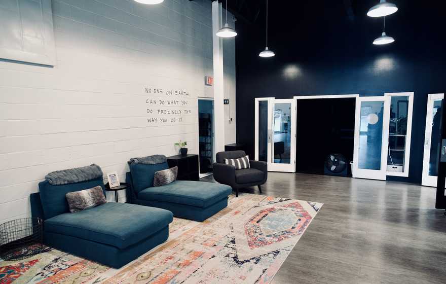 Lounge and waiting area at Fit Collective